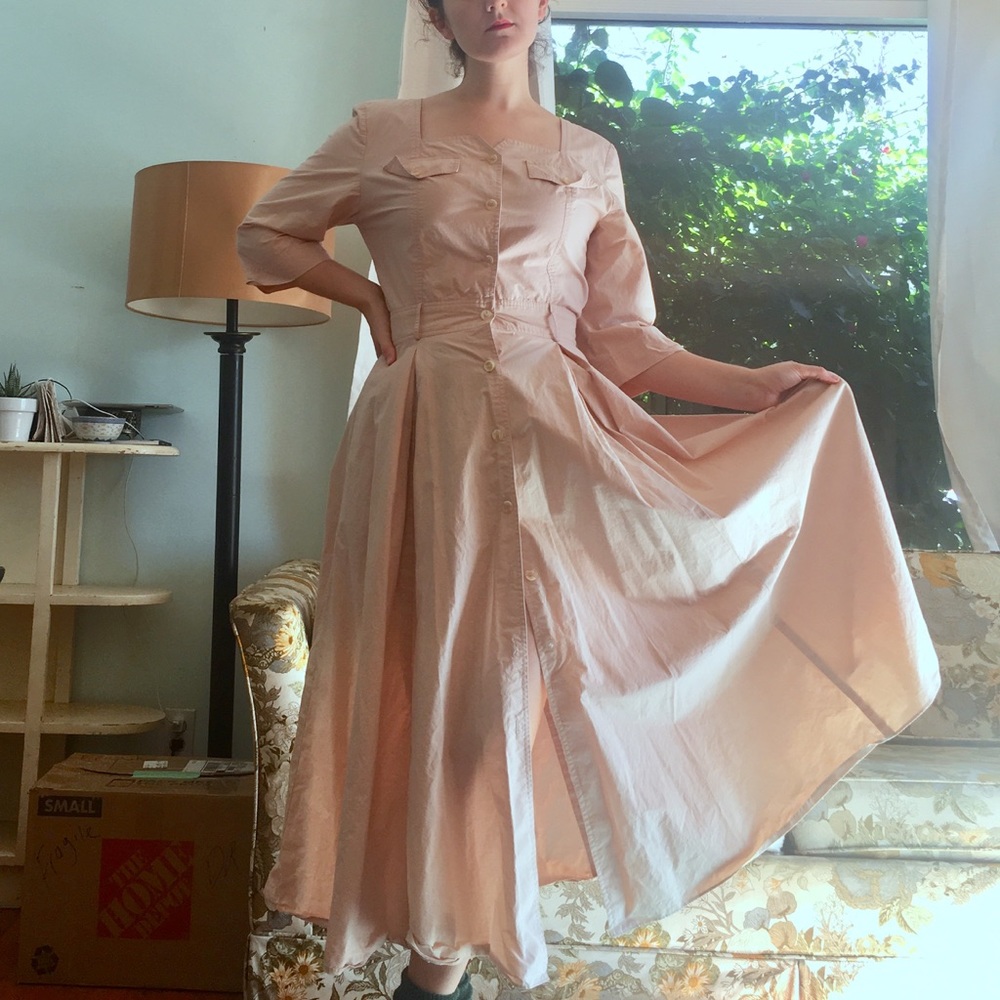 Vintage cotton shirtwaist dress | 80’s does 50’s